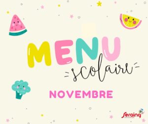 Découvrez le menu scolaire de novembre 2024