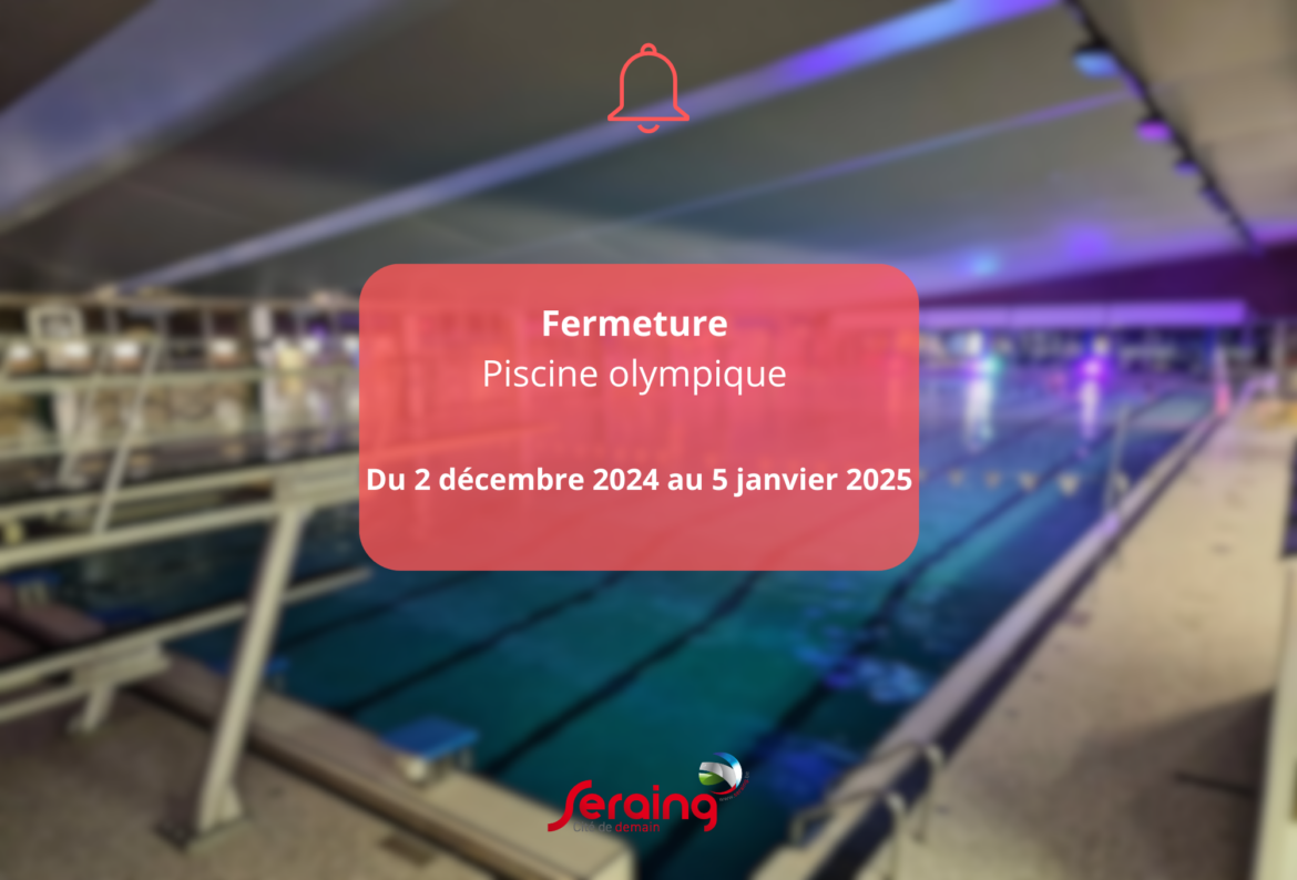 Rénovation des sanitaires dames: la piscine fermée du 3 décembre au 5 janvier