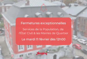 Fermetures exceptionnelles des services de la Population, de l’État civil et les Mairies de quartier